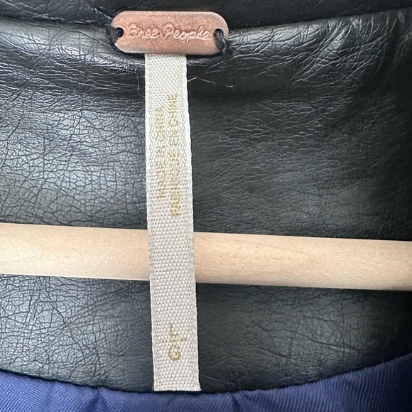 Free People Drapey Vegan Moto Jacket with Hood Size L - Picture 7 of 9